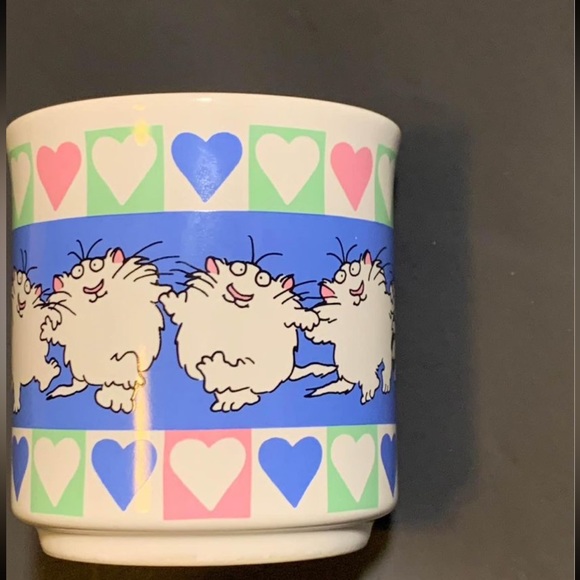 Sandra Boynton Mug Cats Hearts for Coffee Teacup 1980s Recycled Paper Company - Picture 5 of 7